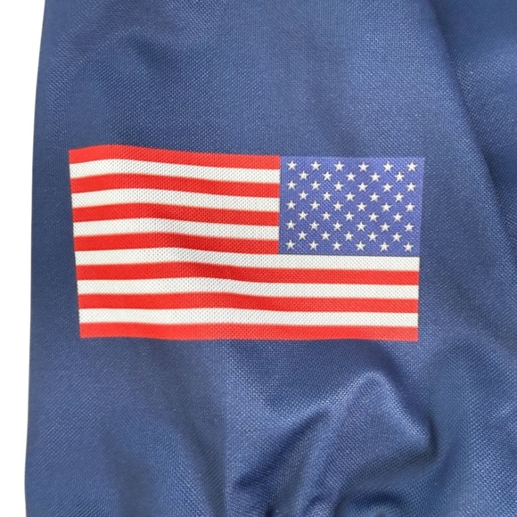 US Navy Polo Shirt Mens L Blue Semper Fortis Military Veteran Anchor Patriotic - Picture 5 of 9